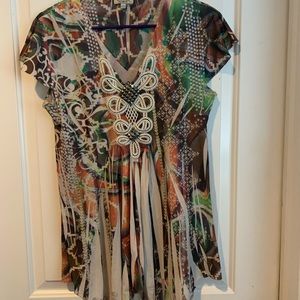 One World Embellished Asymmetrical Top